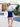 Jupe-short en denim à ourlet festonné boutons-avant - Indigo