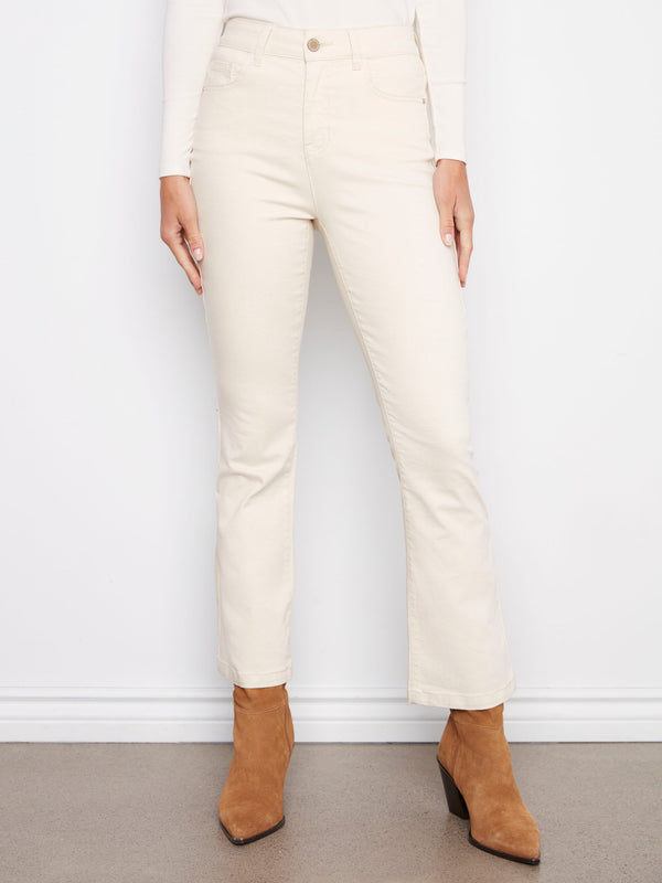 Bootcut Stretch Twill Pants - Natural