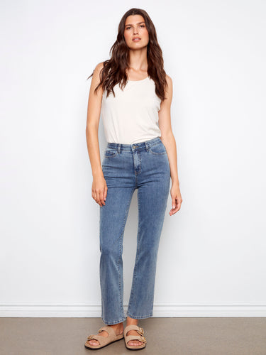 Jean à jambe droite Charlotte - Bleu moyen