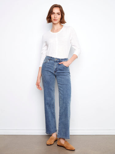 Jean à jambe large Chloe - Bleu moyen