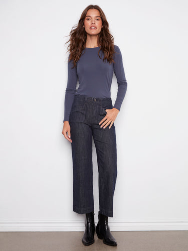 These jeans feature a wide leg design, adding a touch of flair to your wardrobe. Crafted with precision by Charlie B.