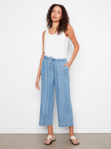 These pants feature a wide leg design, offering both comfort and style for any casual outing. By Charlie B.
