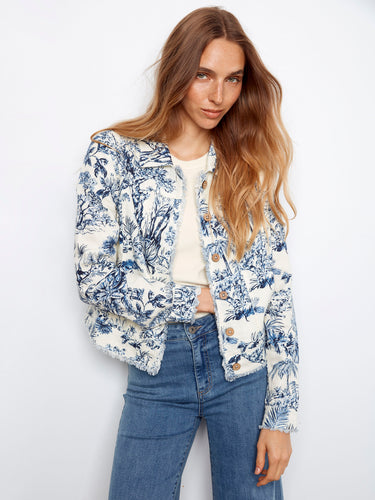 Veste en mélange de lin imprimé - Versailles