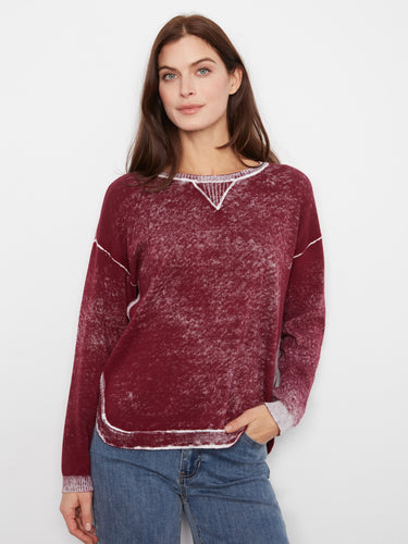 This sweater features a washed finish, giving it a unique texture and style. Made from 100% cotton for comfort and durability by Charlie B.