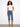 Blue cropped jeans with a straight fit and regular rise, enhanced by a scallop cuff for added style by Charlie B.