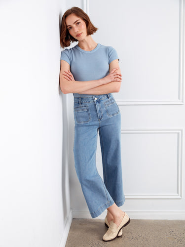 These jeans boast front patch pockets and back pockets, combining style and functionality seamlessly by Charlie B.