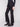 Regular rise black twill pants with back pockets and elegant button accents by Charlie B.
