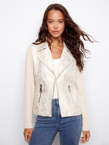 This jacket features a stylish lapel notch collar, adding a touch of sophistication to any outfit. By Charlie B.
