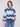 Stylish blue sweater featuring a chevron pattern and chic bell sleeves, perfect for any occasion by Charlie B.