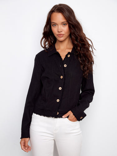 With its convenient front button closure, this jacket combines functionality and style effortlessly. Crafted by Charlie B.