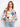 Chic off-the-shoulder top with a floral pattern, featuring elegant 3/4 sleeves for a stylish look by Charlie B.