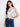 Floral top with a crew neckline and cap sleeves, featuring a charming front tie knot made from 100% cotton by Charlie B.