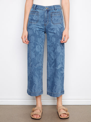 These cropped length jeans in stretch denim fabric provide comfort and style, making them ideal for casual outings. By Charlie B.