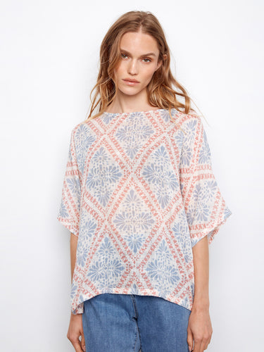 Elbow-length dolman sleeves give this top an elegant touch, while the relaxed fit ensures all-day comfort. Made of soft cotton blend. By Charlie B.