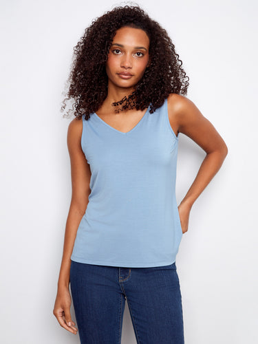 Featuring a stylish V-neck, this relaxed fit top adds elegance to your casual look. Ideal for layering or wearing alone by Charlie B.