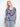 Navy blue and white sweater with a floral pattern, featuring a v-neckline. Made from 100% cotton for comfort by Charlie B.