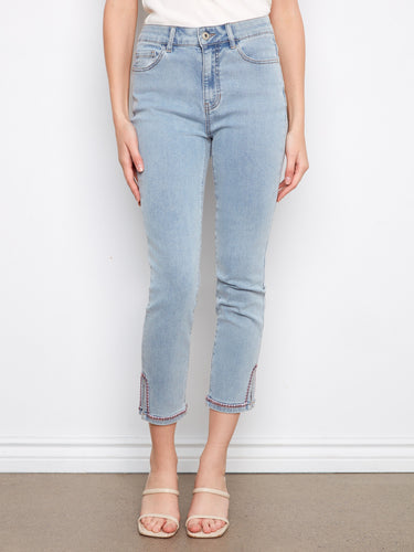 Designed with a cropped length, these jeans are ideal for showcasing your favorite footwear. Elevate your look by Charlie B.
