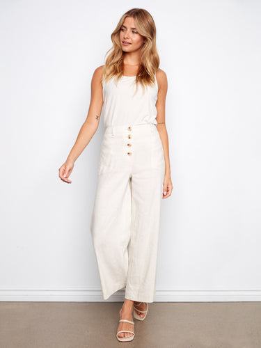 Stylish wide leg pants with a flattering fit, featuring a regular waist rise for added comfort. By Charlie B.