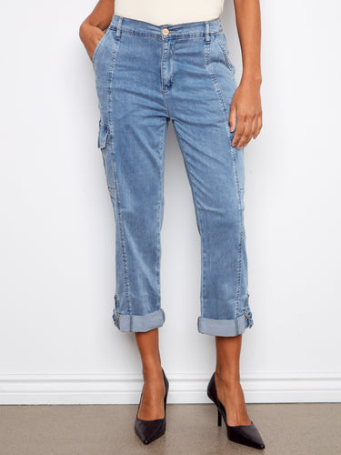 Designed with a cropped length, these jeans are ideal for showcasing your favorite footwear in any season. By Charlie B.
