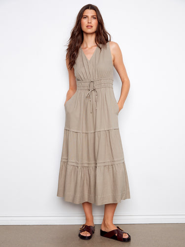 Elegant dress with a flattering V-neckline, perfect for any occasion. Crafted for comfort and style by Charlie B.