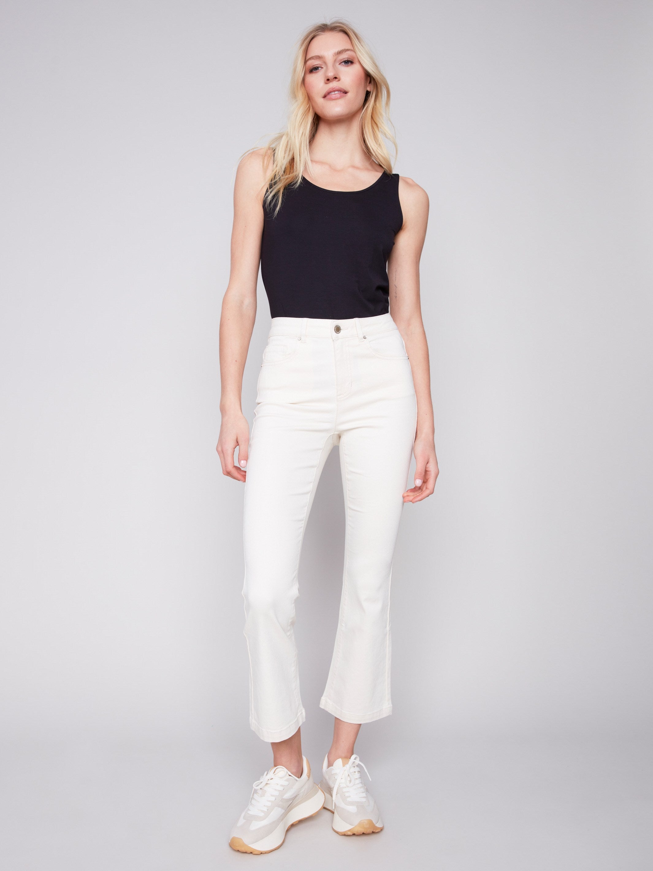Bootcut Stretch Twill Pants - Natural - Charlie B Collection Canada - Image 4