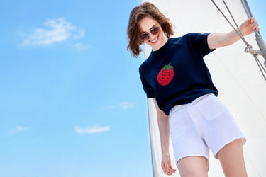 Charlie B white patch pocket twill shorts, an easy denim shorts outfit that women can dress up or keep casual.