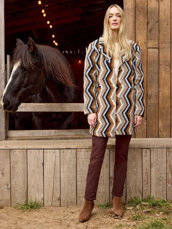 Long Crochet Coat - Sepia