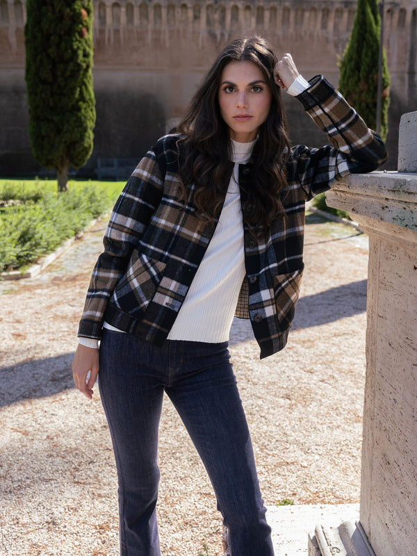 Reversible Plaid Jacket - Cacao