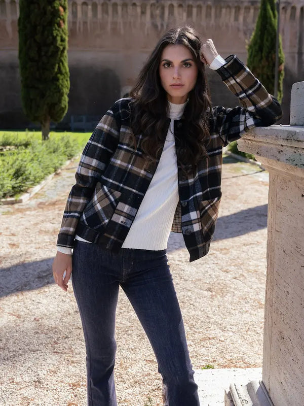 Reversible Plaid Jacket - Cacao