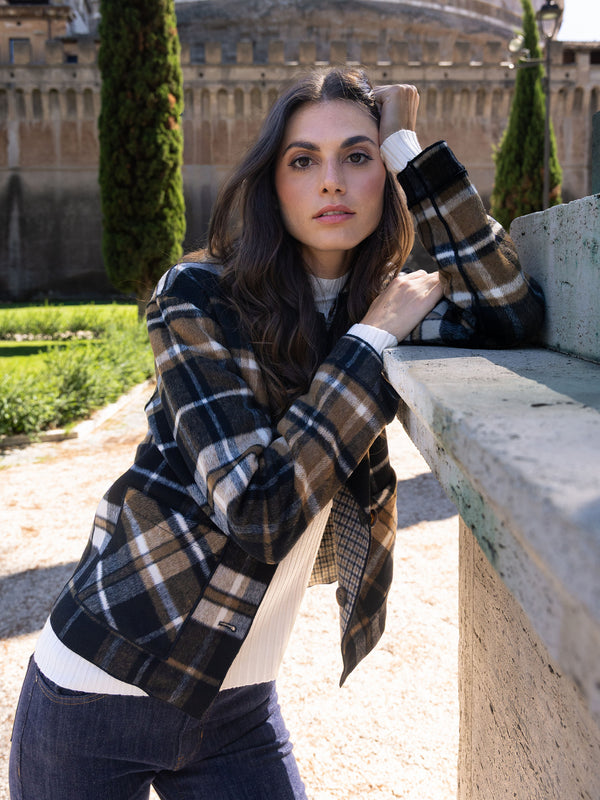 Reversible Plaid Jacket - Cacao