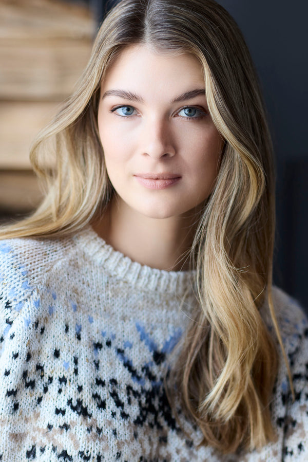 Après-Ski Jacquard Crew Neck Sweater  - Ecru