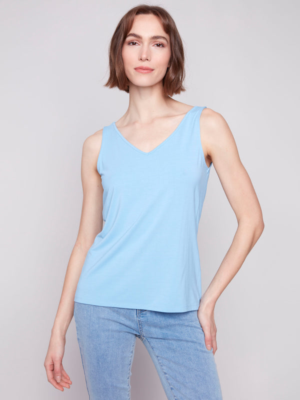 Camisole de bambou réversible - Muguet bleu