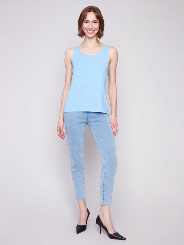 Camisole de bambou réversible - Muguet bleu