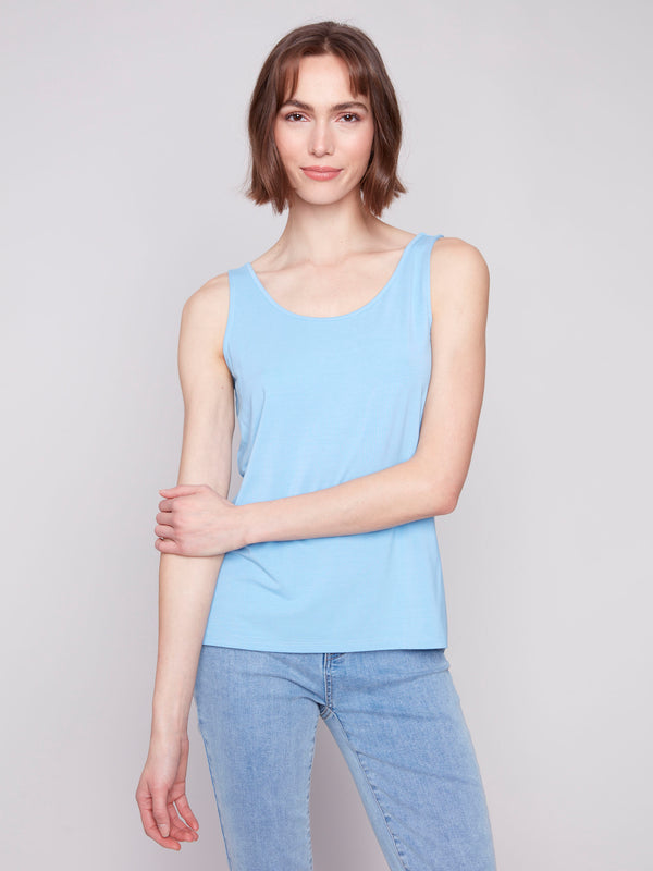 Camisole de bambou réversible - Muguet bleu