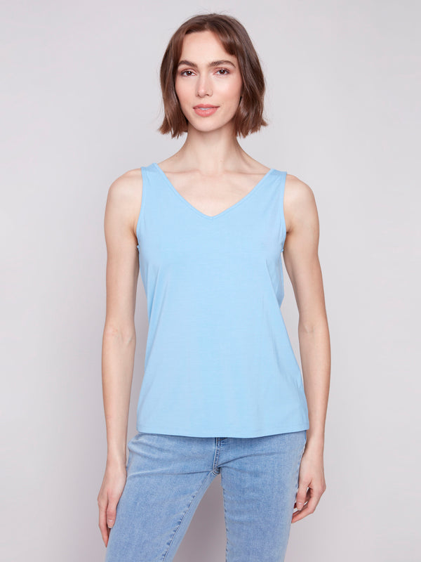 Camisole de bambou réversible - Muguet bleu