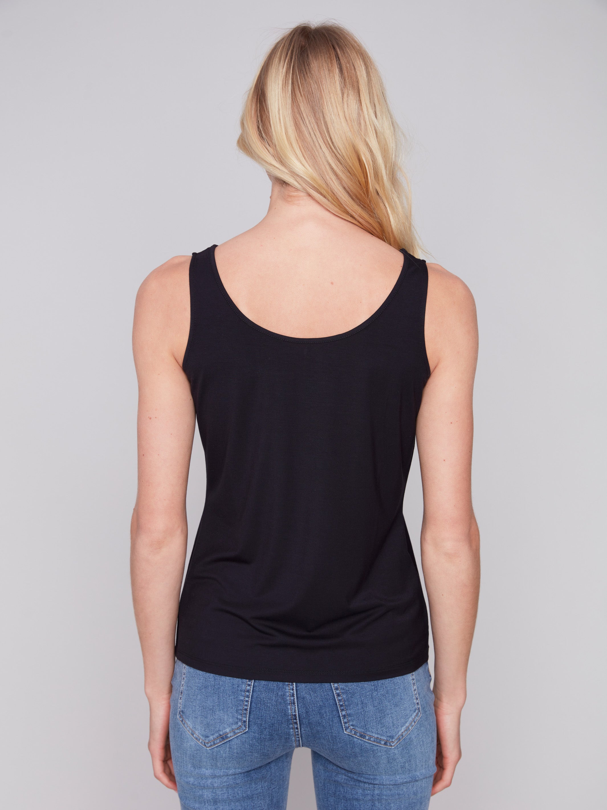 Reversible Bamboo Cami - Black - Charlie B Collection Canada - Image 3