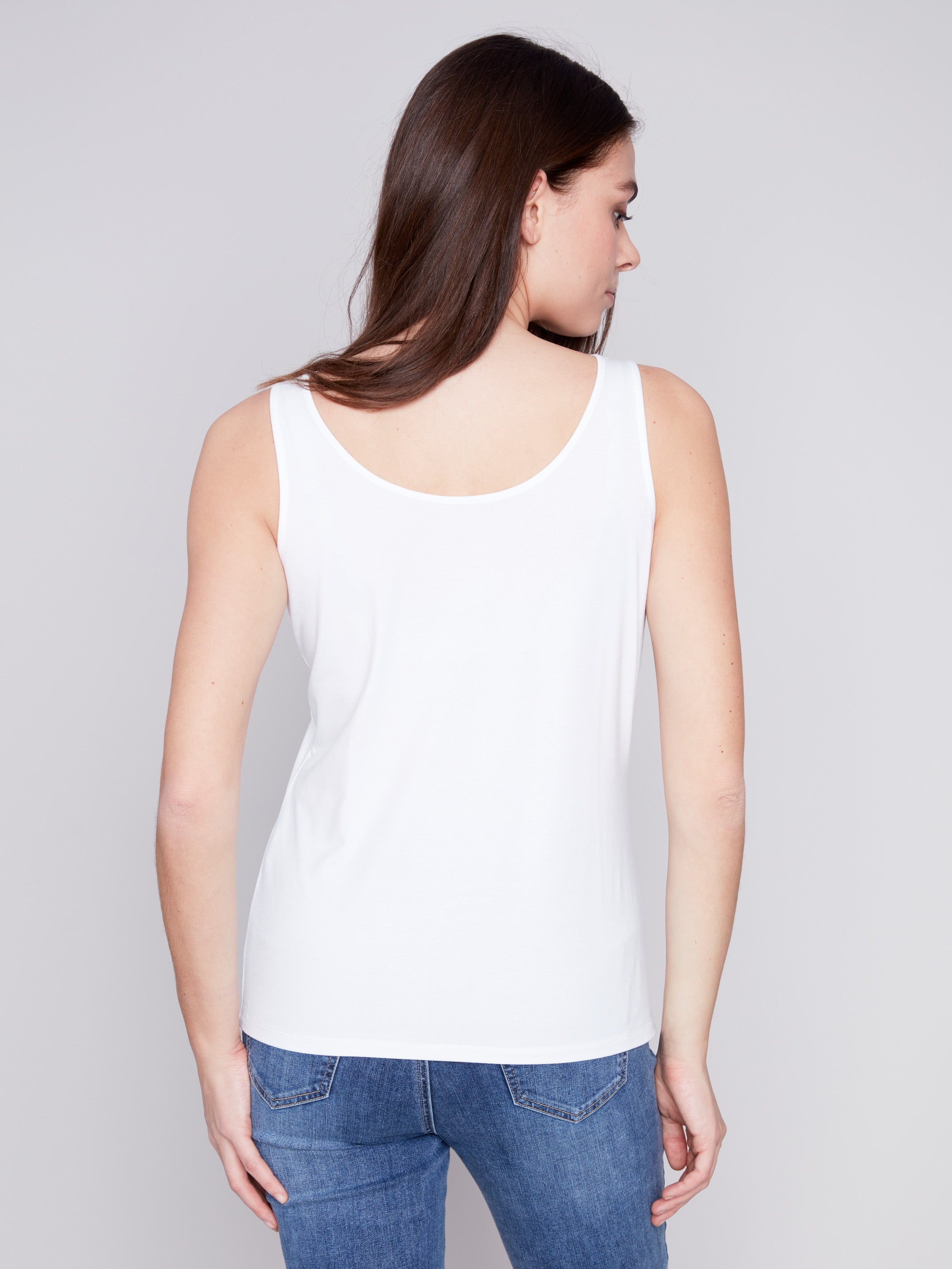 Reversible Bamboo Cami - White - Charlie B Collection Canada - Image 3