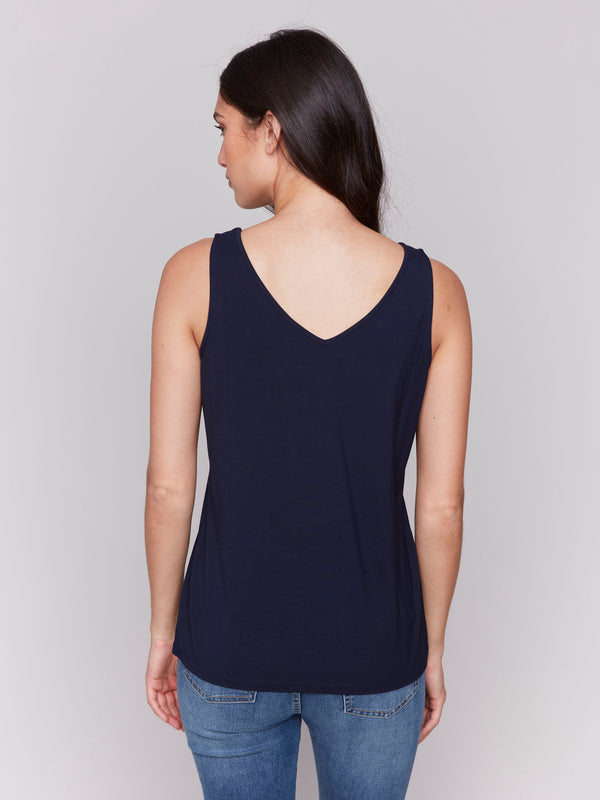 Reversible Bamboo Cami - Navy