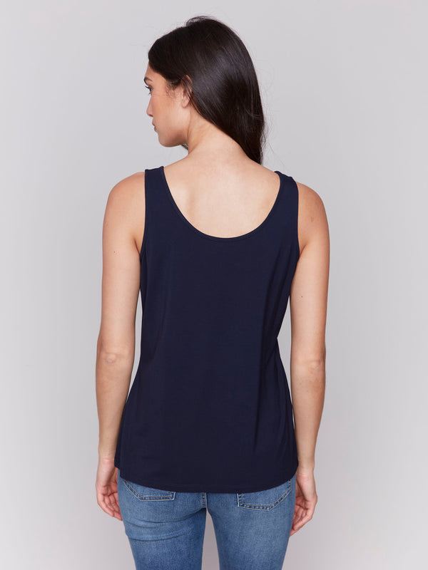Reversible Bamboo Cami - Navy
