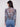 Midnight printed mesh long-sleeve top with a mock neck and side gatherings by Charlie B.