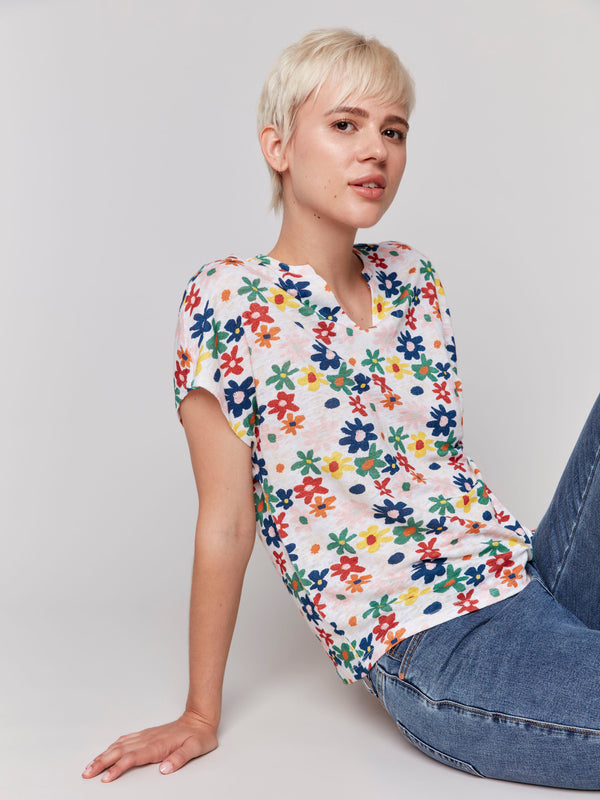 Short sleeve dolman crafted for casual elegance by Charlie B.