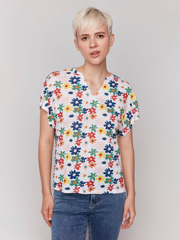 Chic and lightweight floral print blouse by Charlie B.