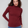 Cabernet top with a slim fit and long sleeves, perfect for layering by Charlie B.