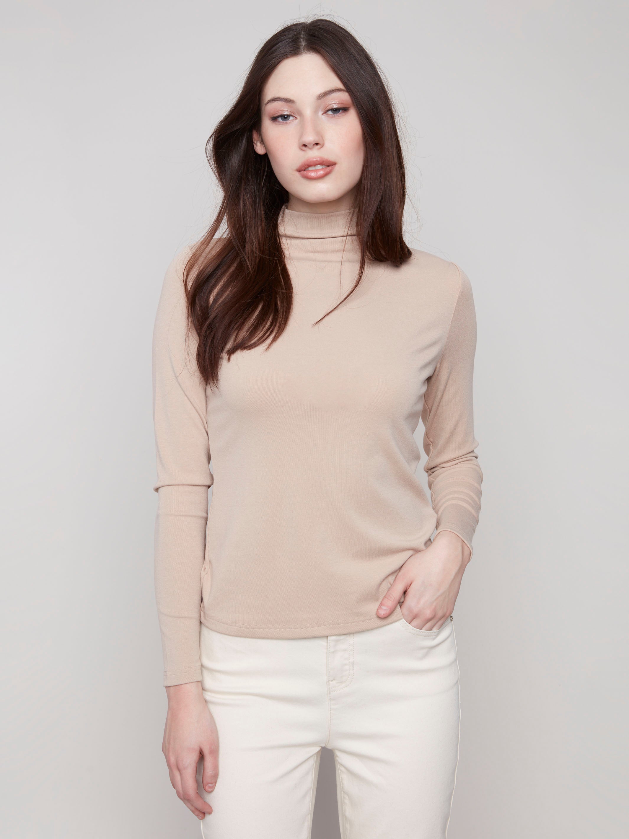 Sesame top with a slim fit and long sleeves, perfect for layering by Charlie B.