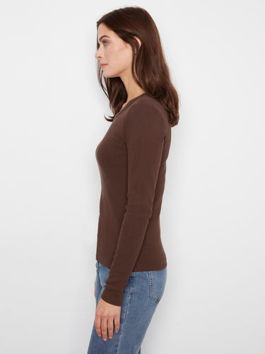 Designed with a ribbed texture, this brown top adds subtle detail to any outfit by Charlie B.