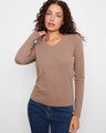 This top features a flattering V neckline, perfect for any occasion. Crafted from a stretch cotton-tencel blend by Charlie B.