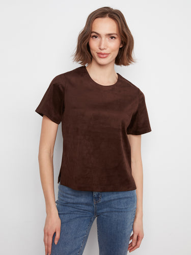 Elegant top featuring a crew neckline, offering a classic and versatile look for any occasion. By Charlie B.