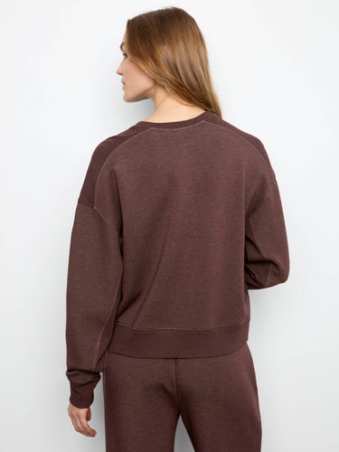 Ribbed detailing at the sides adds texture to this soft espresso sweatshirt by Charlie B.