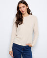 Elegant crew neck top with a brushed ribbed fabric, offering a stylish and comfortable fit by Charlie B.