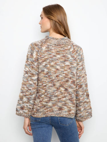 Elegant space-dyed knit with comfortable 3/4 bell sleeves by Charlie B.